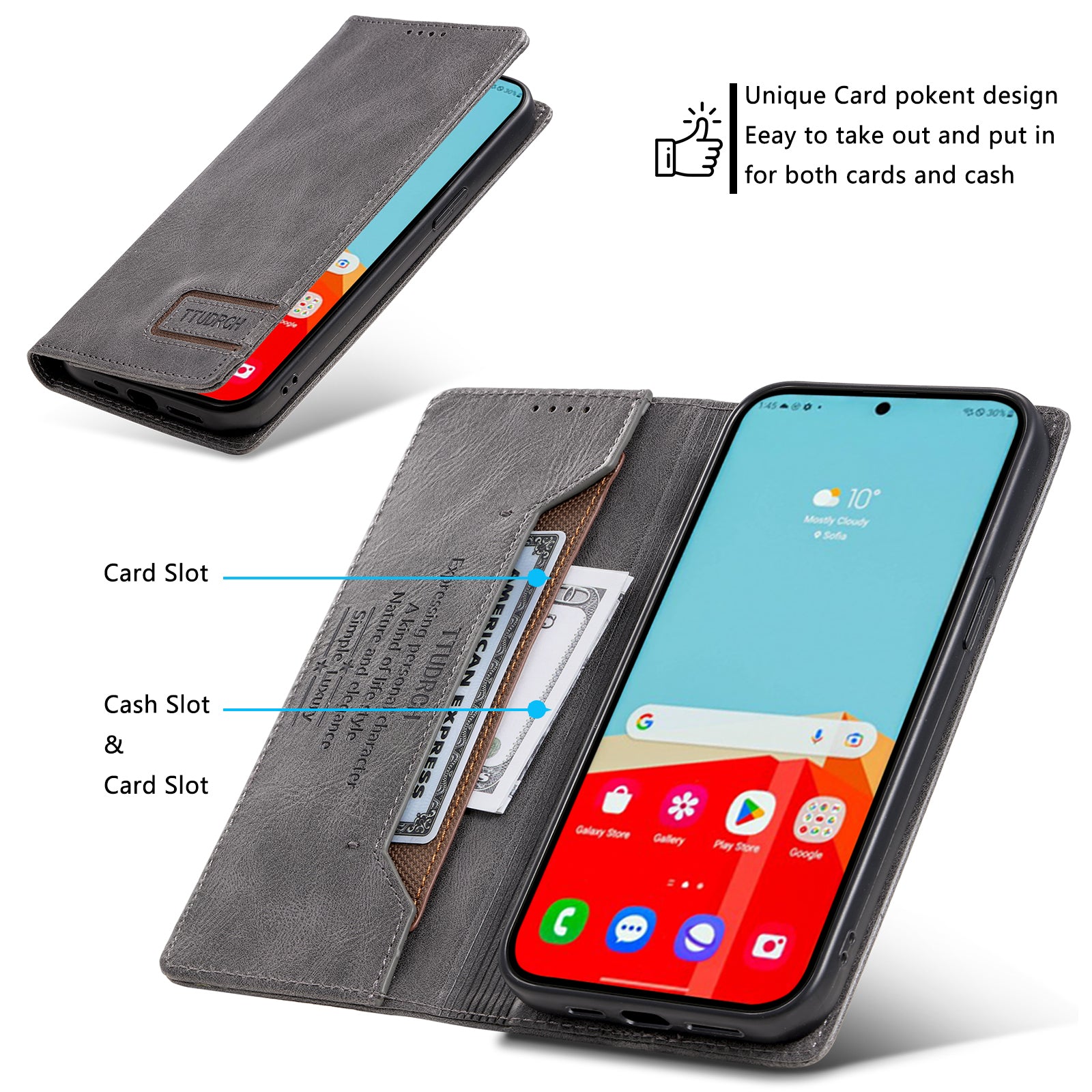 TTUDRCH Style 007 Leather Case for Samsung Galaxy S20 FE / S20 FE 5G / S20 FE 2022 / S20 Lite RFID Blocking Stand Wallet Cover - Grey TTUDRCH Style 007 Leather Case for Samsung Galaxy S20 FE / S20 FE 5G / S20 FE 2022 / S20 Lite RFID Blocking Stand Wallet Cover - Grey